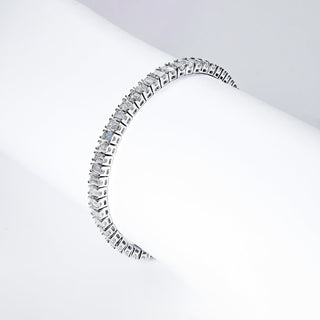 Milena 15 Carats Emerald Cut Single Row Diamond Tennis Bracelet in 14k White Gold