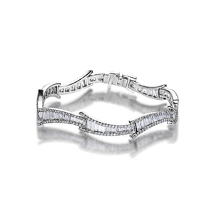 Zora 6 Carat Combine Mix Shape Diamond Bracelet in 18k White Gold Full View