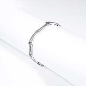 Zora 6 Carat Combine Mix Shape Diamond Bracelet in 18k White Gold