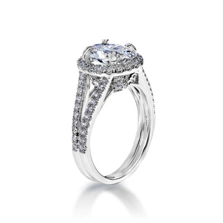 Larkyn 3 Carat H VS2 Oval Cut Lab Grown Diamond Engagement Ring in 18k White Gold