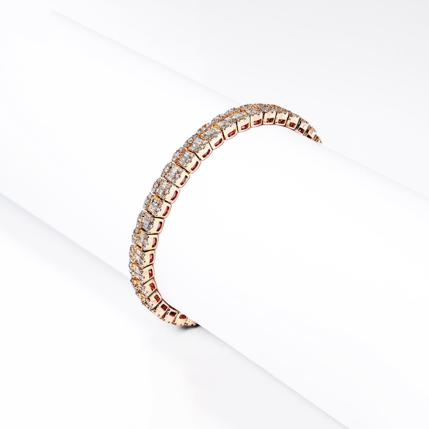 Swarovski Matrix Tennis bracelet Round cut, Small, White, Rose gold-to –  Parrys Jewellers