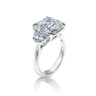 Lurlene 9 Carat G VVS2 Cushion Cut Diamond Engagement Ring in Platinum. IGI Certified Side View
