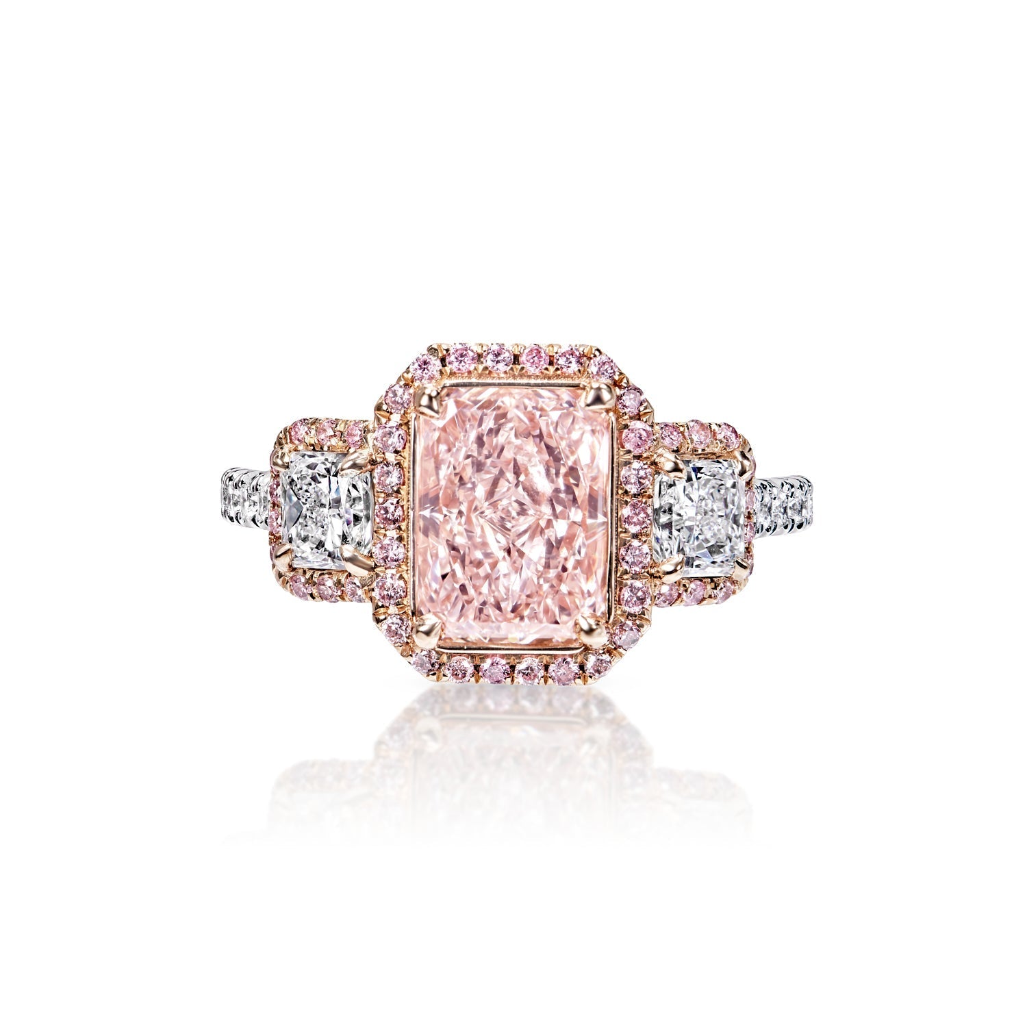 Margaret 3 Carat FLP IF Radiant Cut Diamond Engagement Ring in Platinum GIA Certified Front View