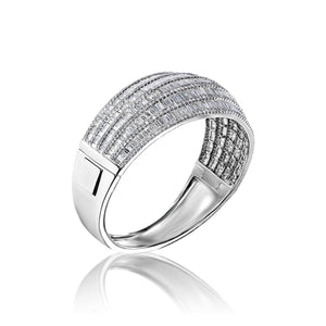Astrid 16 Carat Combine Mix Shape Diamond Bangle Bracelet in 14k White Gold Side View