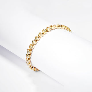 Holland 18 Carat Yellow Combine Mix Shape Single Row Diamond Tennis Bracelet in 18k Yellow Gold