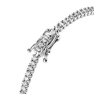 Calliope 2 Carat Round Brilliant Single Row Diamond Tennis Bracelet in 14k White Gold Close View
