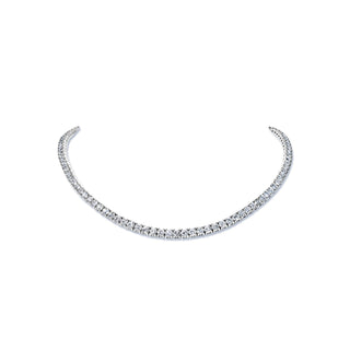 Karsyn 22 Carat Round Brilliant Diamond Tennis Necklace in 14k White Gold Full View