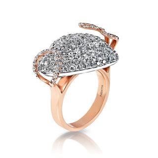Sutton 5 Carat Round Brilliant Diamond Engagement Ring in 14k Rose Gold Side View