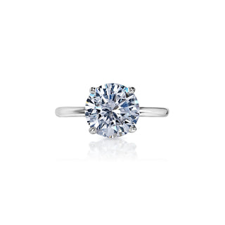 Phoebe 3 Carat D VS2 Round Brilliant Diamond Engagement Ring in 18k White Gold Front View