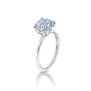 Phoebe 3 Carat D VS2 Round Brilliant Diamond Engagement Ring in 18k White Gold Side View