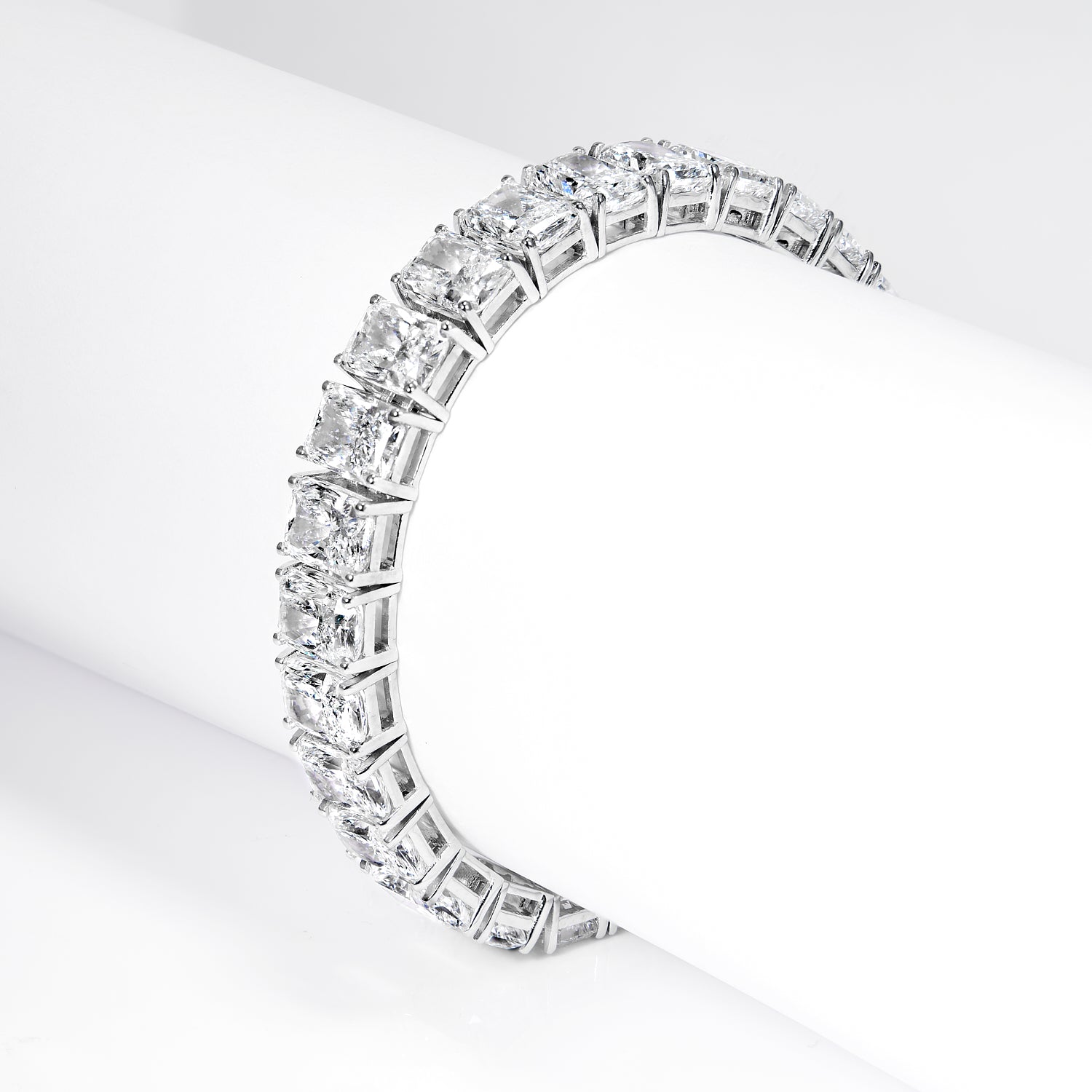 Liese 46 Carats Radiant Cut Lab Grown Diamond Tennis Bracelet in 14k White Gold