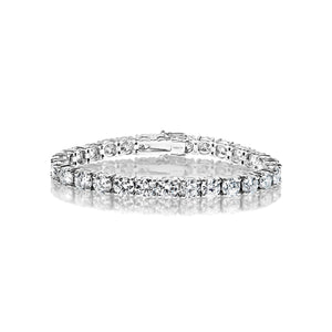 Lajoia 29 Carat Round Brilliant Lab Grown Diamond Tennis Bracelet in 14k White Gold Full View