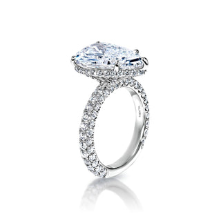 Cheyenne 7 Carat F VVS1 Pear Shape Diamond Engagement Ring in Platinum Side View