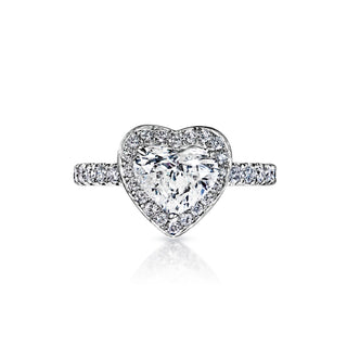 Kayla 2 Carat H SI3 Heart Shape Diamond Engagement Ring in 18k White Gold Front View