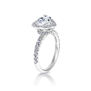 Kayla 2 Carat H SI3 Heart Shape Diamond Engagement Ring in 18k White Gold Side View