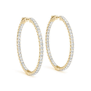 Yellow gold and diamond hoop earrings Clearance