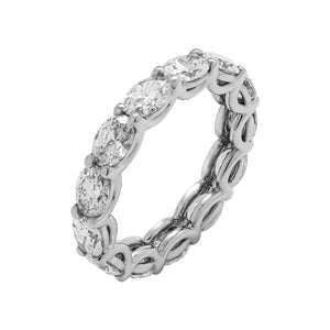 4 Carat Oval Cut Diamond Eternity Band in Platinum 30 pointer Side View