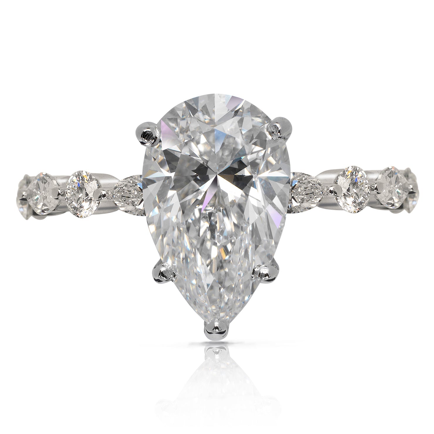 Blush 5 Carat Pear Shape Light Pink VVS2 Diamond Engagement Ring | Nekta New York - Ring - Mike Nekta Nyc - Nekta New York