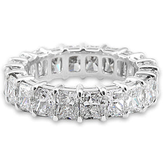 4 Carat Radiant Cut Diamond Eternity Band in Platinum 20 pointer Front View
