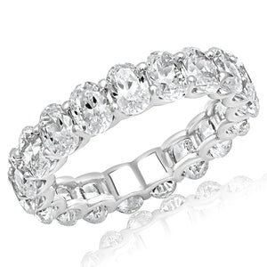 5-6 Carat Oval Cut Diamond Eternity Band in Platinum 30 pointer SIde View