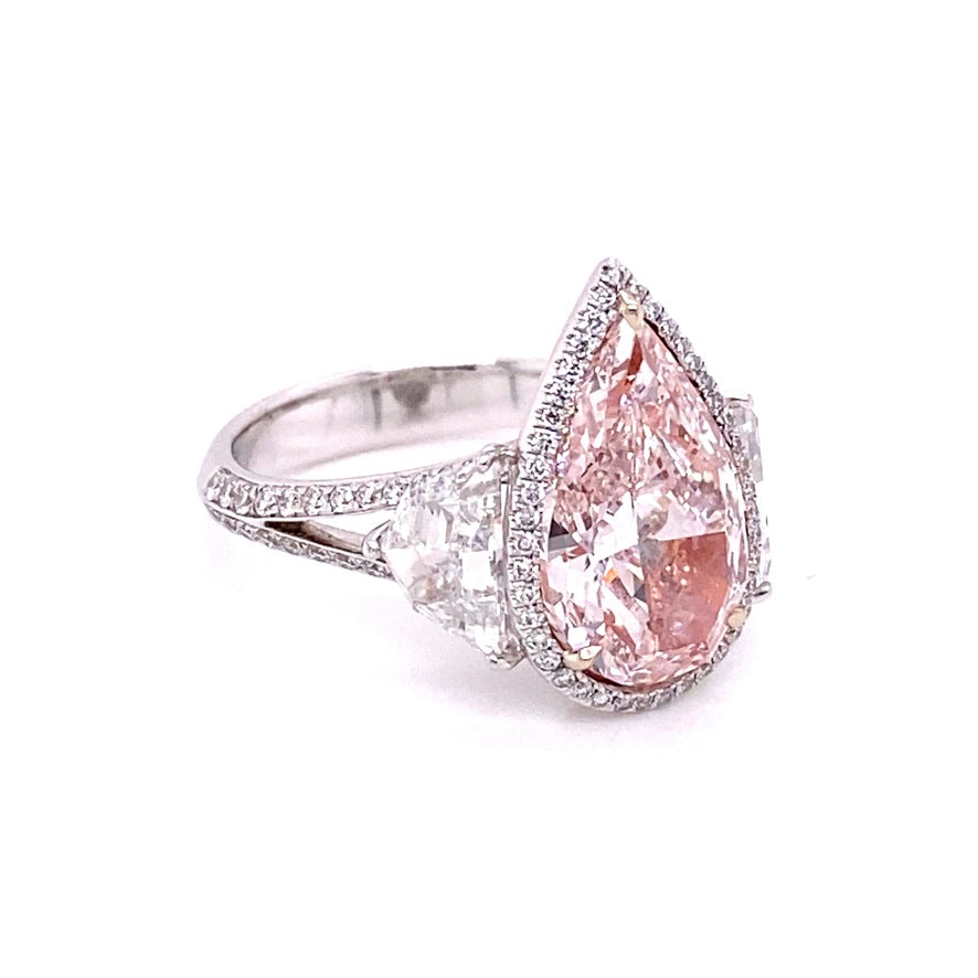Rose Gold Cushion Cut Natural Pink Sapphire and Diamond Halo Ring for sale  (GR-5961)