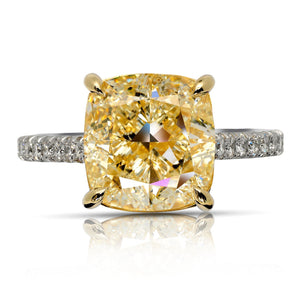 Cushion Cut Engagement Ring | 2.60 ct I VS1 GIA 18K Yellow Gold