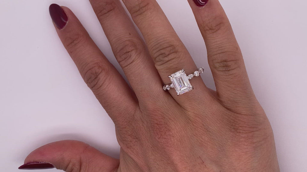 Flame Emerald Cut Diamond Engagement Ring, Platinum - Graff