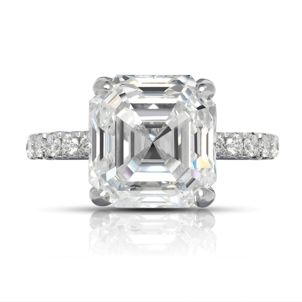 Exquisite Platinum Engagement Ring with Stunning Asscher Diamond