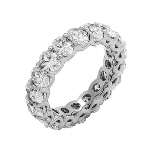 7 Carat Oval Cut Diamond Eternity Band in Platinum 40 pointer Side View