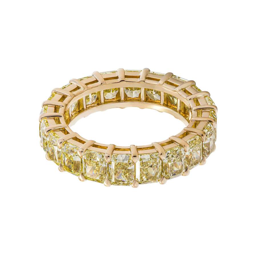 7 Carat Radiant Cut Diamond Eternity Band in 18K Yellow Gold 35 pointer Display View