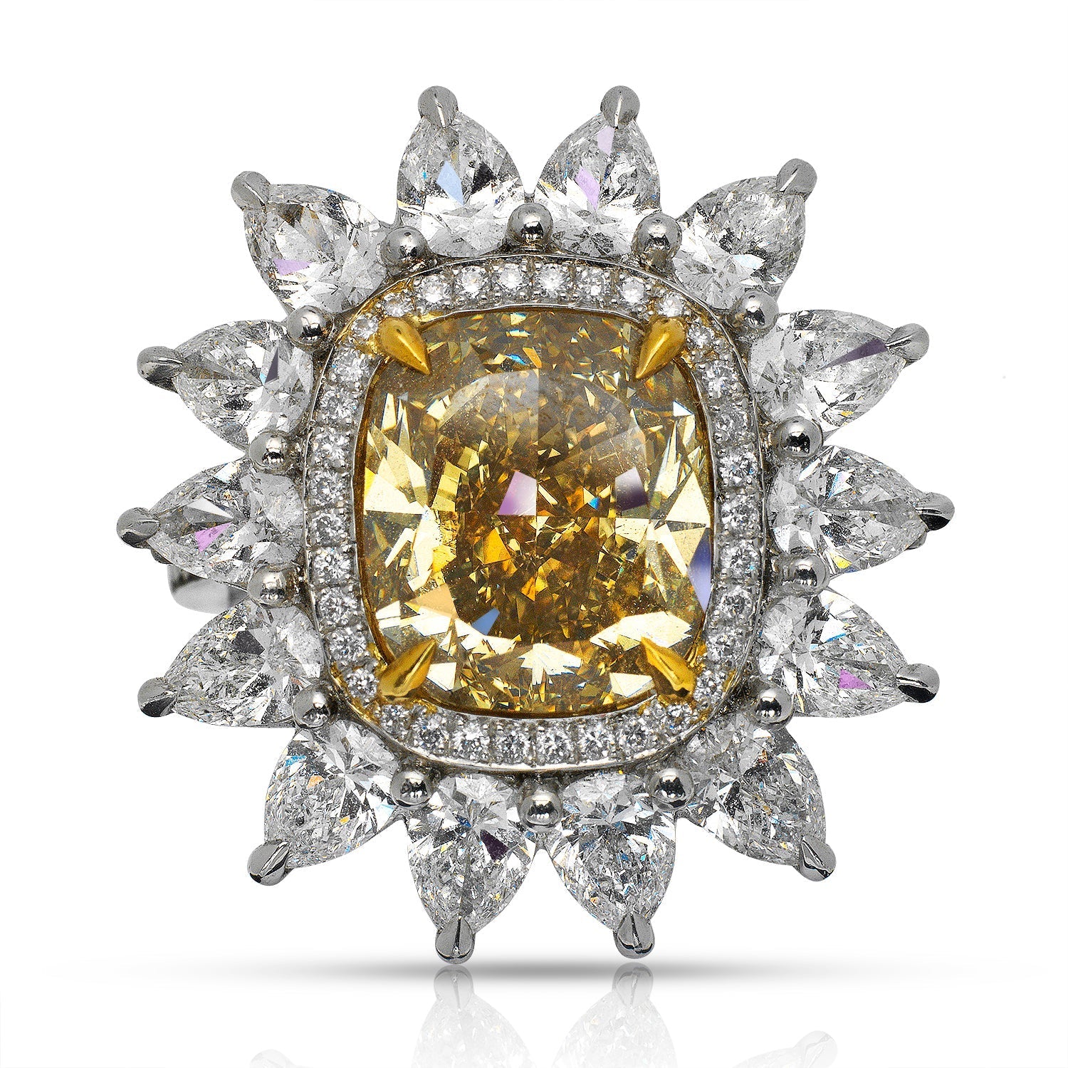Natural Colombian Emerald 3 stone Engagement Ring IGI cert.