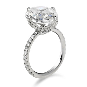 Diamond Ring Oval Cut 8 Carat Solitaire Ring in Platinum Side View