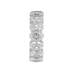8 Carat Oval Cut Diamond Eternity Band in Platinum 50 pointer Profile View