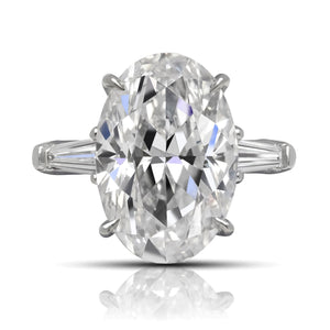 Diamond Ring Oval Cut 9 Carat Solitaire Ring in Platinum Front View