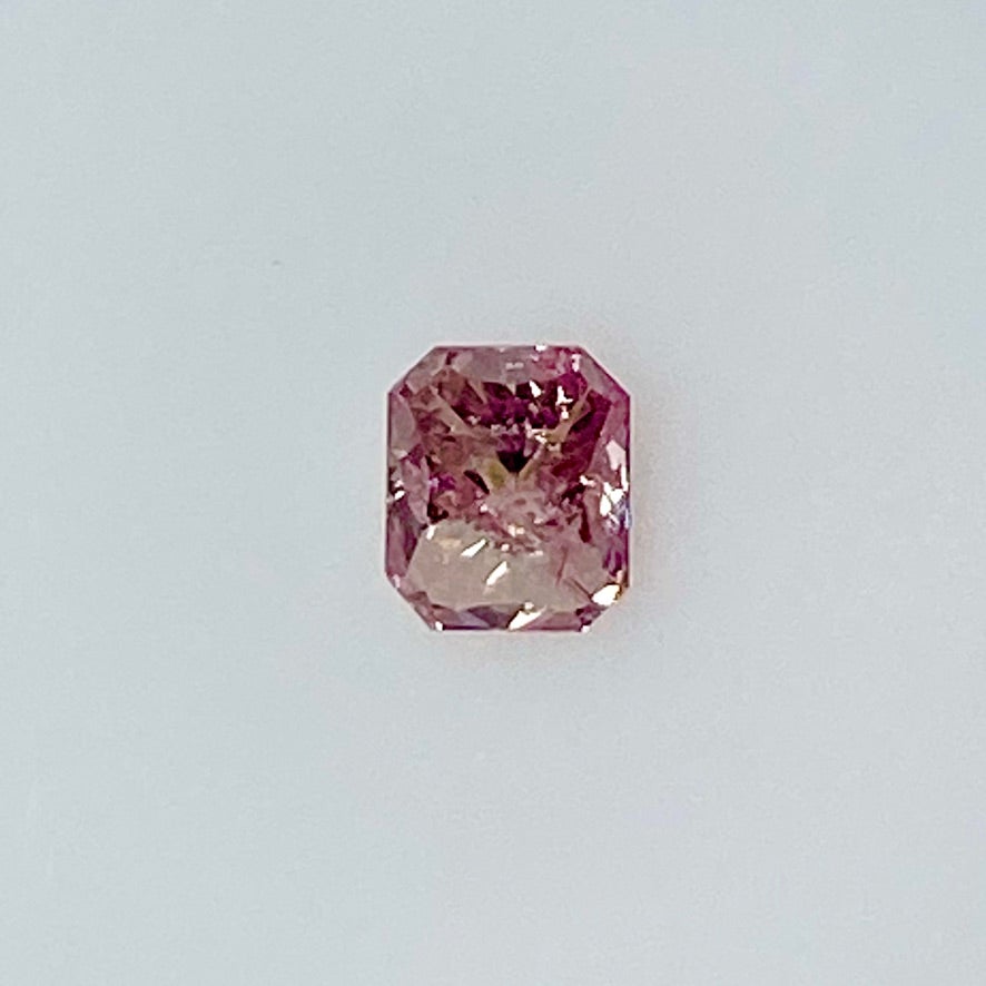Argyle 0.63 Carat Radiant Cut Fancy Intense Pink Diamond