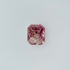 Fancy Intense Pink Radiant Cut .63 Carat Argyle Diamond Front View