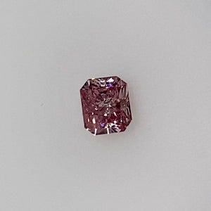Fancy Intense Pink Radiant Cut .63 Carat Argyle Diamond Front View