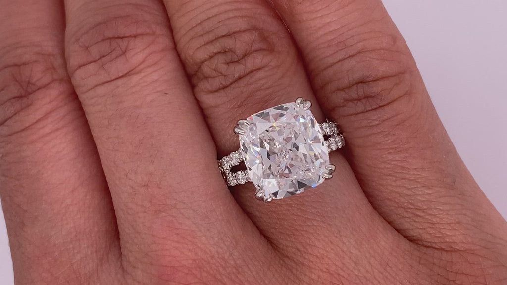 18K White Gold Baguette Diamond Pavc) Semi-Mount Engagement Ring - 116-13512