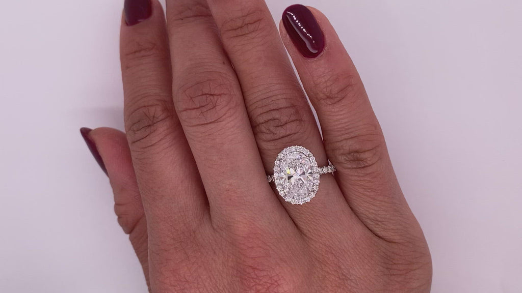 Hila 3Ct Oval Cut Halo Diamond Engagement Ring | Nekta New York