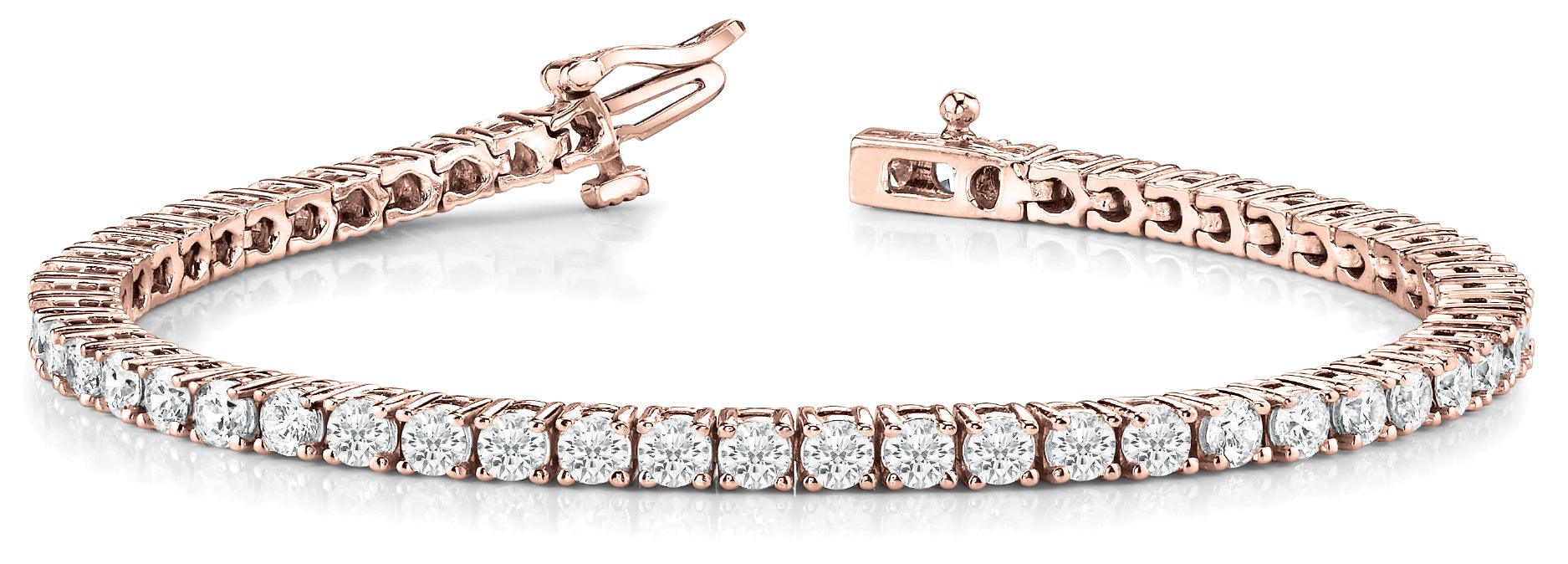 Tennis Bracelet Round Diamond Bezel 18K White Gold - Charlotte | Angelic  Diamonds