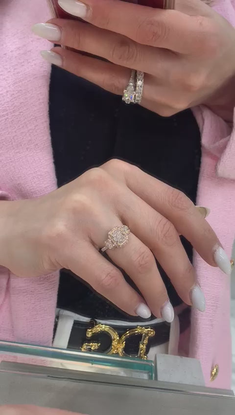 Margaret 3 Carat Fancy Light Pink IF Radiant Cut Diamond Engagement Ring in Platinum Video