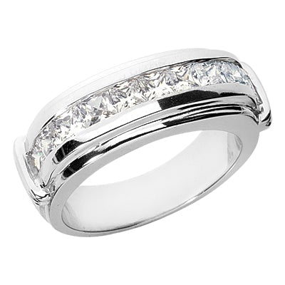 Men's Diamond Wedding Ring 2 Carat in 14K Gold Size 12 14K White Gold - Men Diamond Wedding Bands - Mike Nekta NYC - Nekta New York