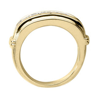 Men's Diamond Wedding Ring Round Cut 2 Carat in 14K Yellow Gold Front View