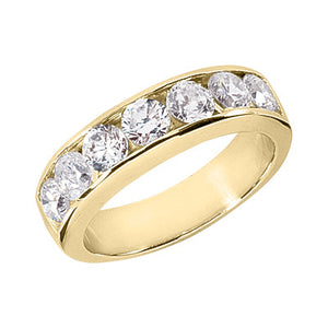 Men's Diamond Wedding Ring Round Cut 2 Carat in 18K Yellow Gold Side View