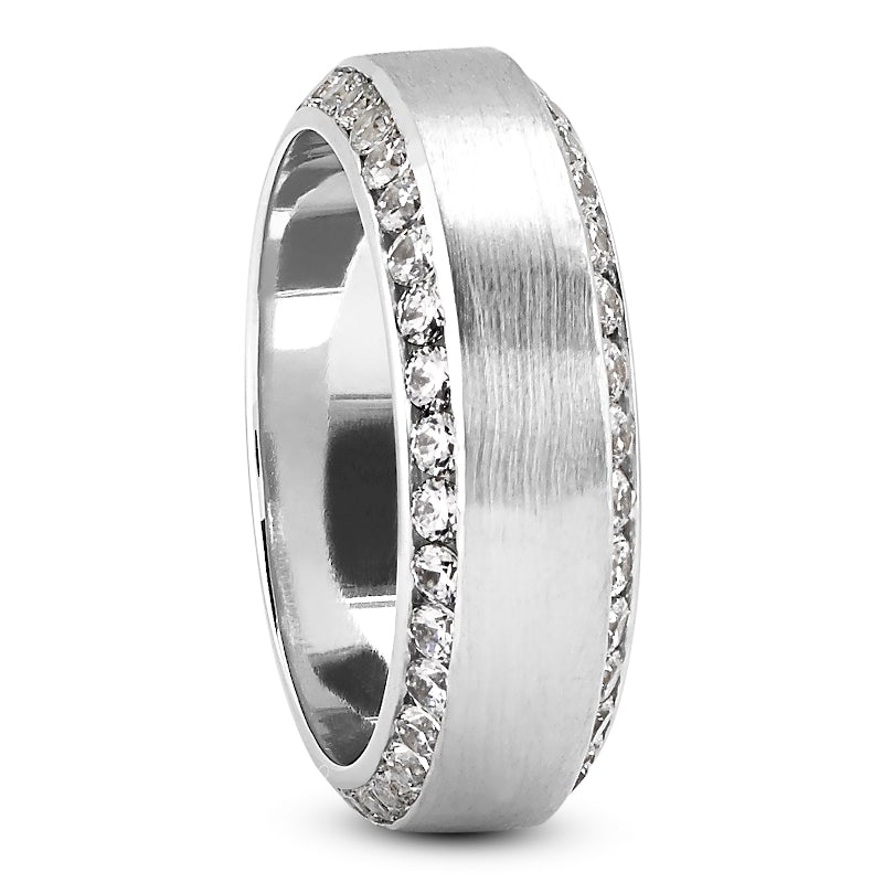 White gold wedding band with diamonds for men Clearance
