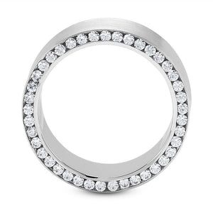 Men's Diamond Wedding Ring Round Cut 9mm Comfort Fit in Platinum  Front View
