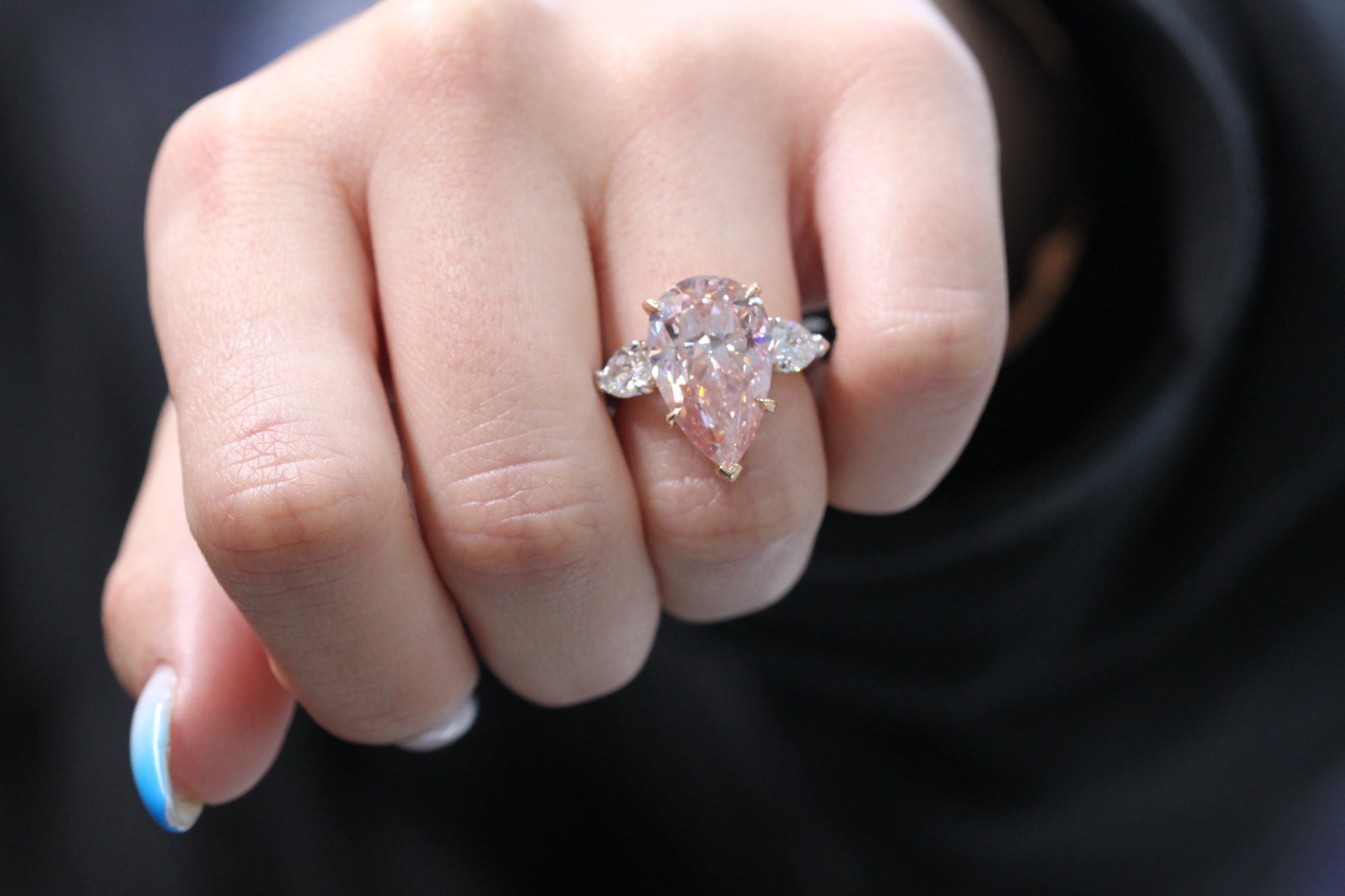 14K Rose Gold and Pink Diamond Engagement Ring - .45ct Pink Diamond